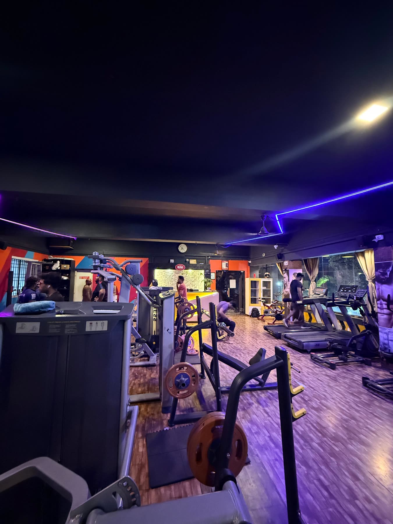 Rows of machines at first light